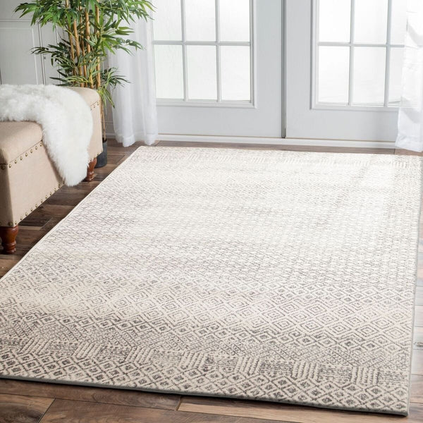 Dacca Transitional Grey Beige Designer Rug - Rugs Of Beauty - 6