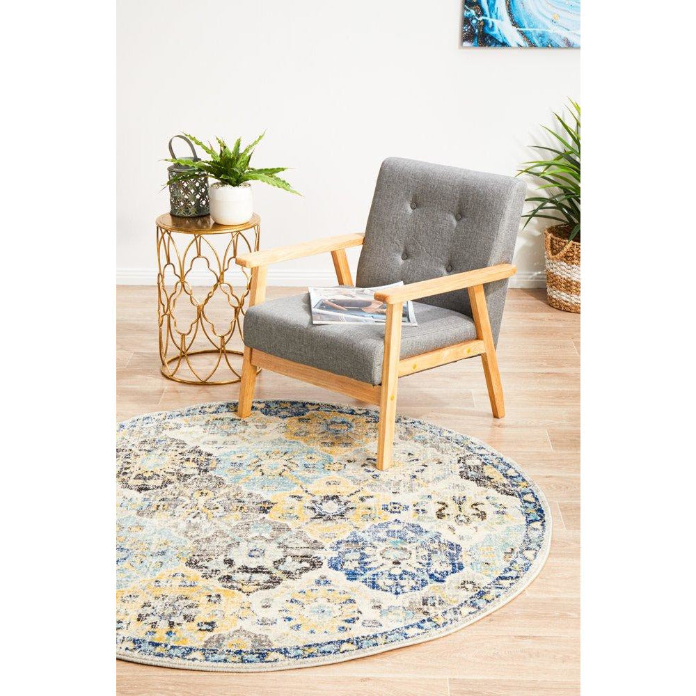 Minsk Multi Colour Transitional Patterned Designer Round Rug - Rugs Of Beauty - 2