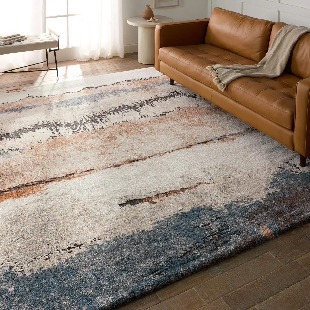 Cologne 2736 Blue Tan Multi Coloured Modern Rug - Rugs Of Beauty - 2