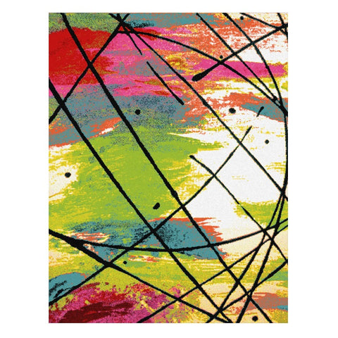 Ensenada 4979 Multi Coloured Abstract Patterned Modern Rug - Rugs Of Beauty - 1