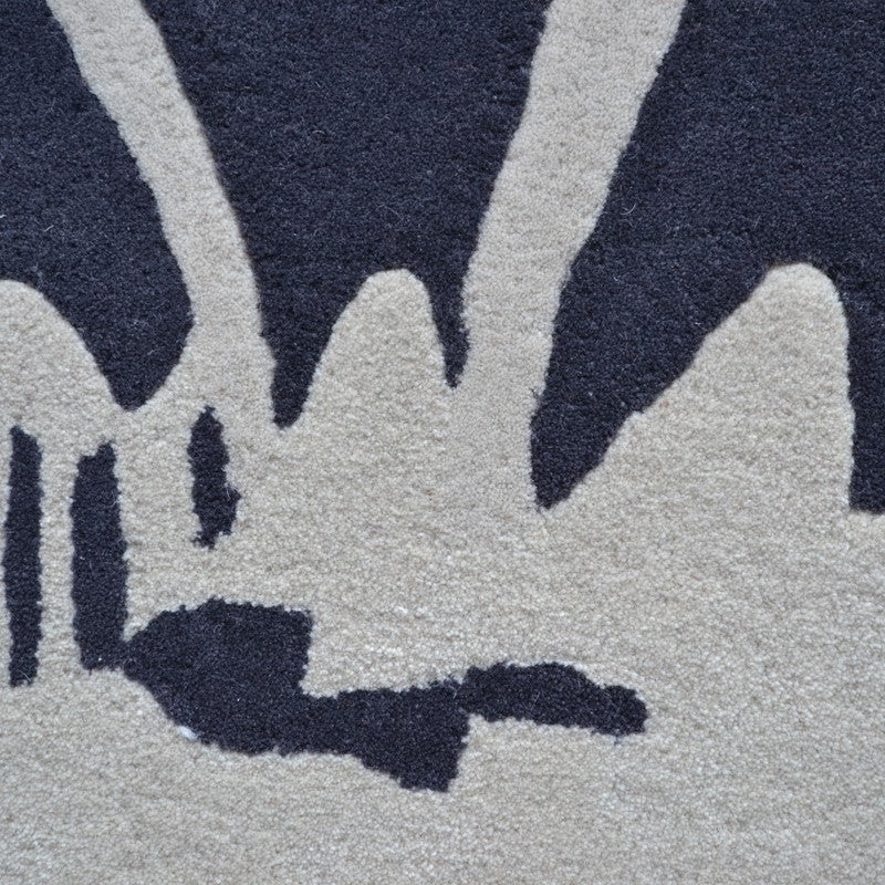 Florence Broadhurst Floral 300 Charcoal 039604 Designer Wool Viscose Rug - Rugs Of Beauty - 4