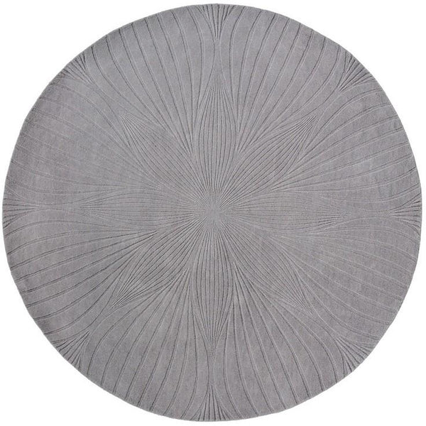 Wedgwood Folia Grey 38305 Wool Designer Round Rug - Rugs Of Beauty - 1