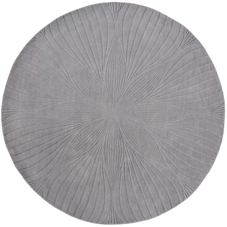 Wedgwood Folia Grey 38305 Wool Designer Round Rug - Rugs Of Beauty - 1