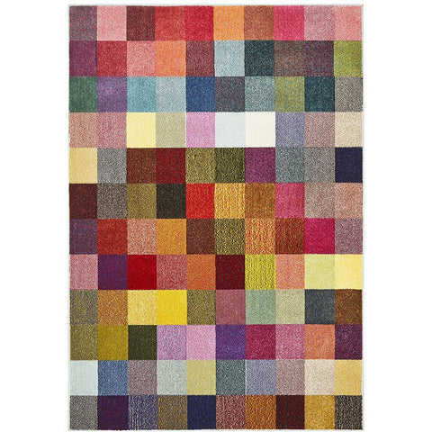 Mubi 3723 Pastel Multi Colour Pixel Patterned Modern Rug - Rugs Of Beauty - 1