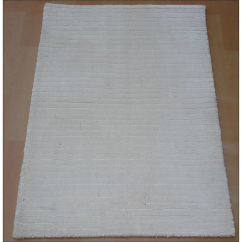 Hand Knotted Modern Viscose / Cotton Rug - Royal 863 Ivory White - Rugs Of Beauty