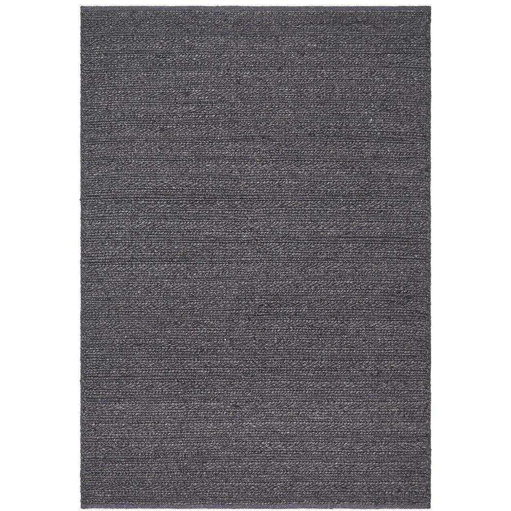 Luja 401 Charcoal Grey Modern Designer Wool Viscose Rug - Rugs Of Beauty - 1