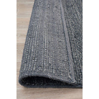 Luja 401 Charcoal Grey Modern Designer Wool Viscose Rug - Rugs Of Beauty - 7