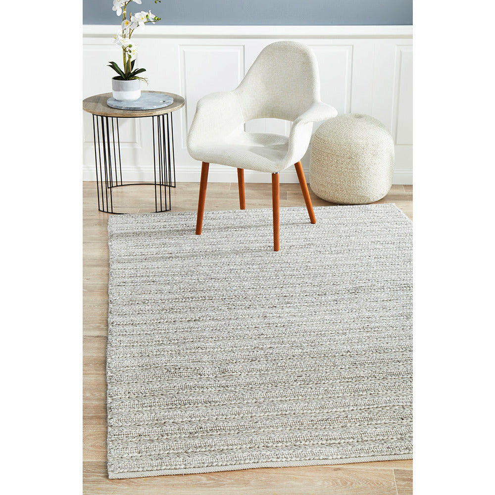 Luja 401 Silver Grey Modern Designer Wool Viscose Rug - Rugs Of Beauty - 2