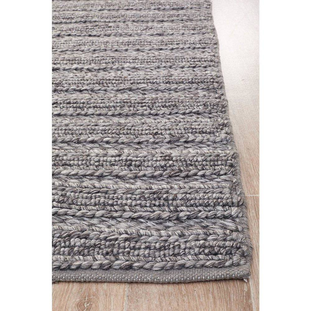 Luja 401 Steel Grey Modern Designer Wool Viscose Rug - Rugs Of Beauty - 5