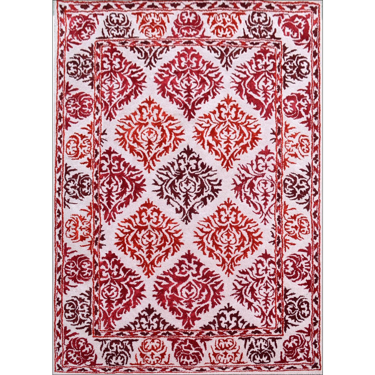 Unique Red Rug Handmade Red Traditional Patterned Wool Rug - 1072 – Rugs Of Beauty