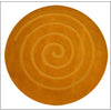 Handmade Modern Round Wool Rug - Swirl - Orange - Rugs Of Beauty