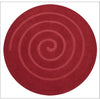 Handmade Modern Round Red Wool Rug - Swirl - Rugs Of Beauty