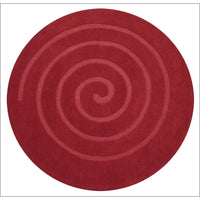 Handmade Modern Round Red Wool Rug - Swirl - Rugs Of Beauty