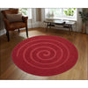 Handmade Modern Round Red Wool Rug - Swirl - Rugs Of Beauty