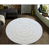 Handmade Round White Wool Rug - Swirl - Rugs Of Beauty