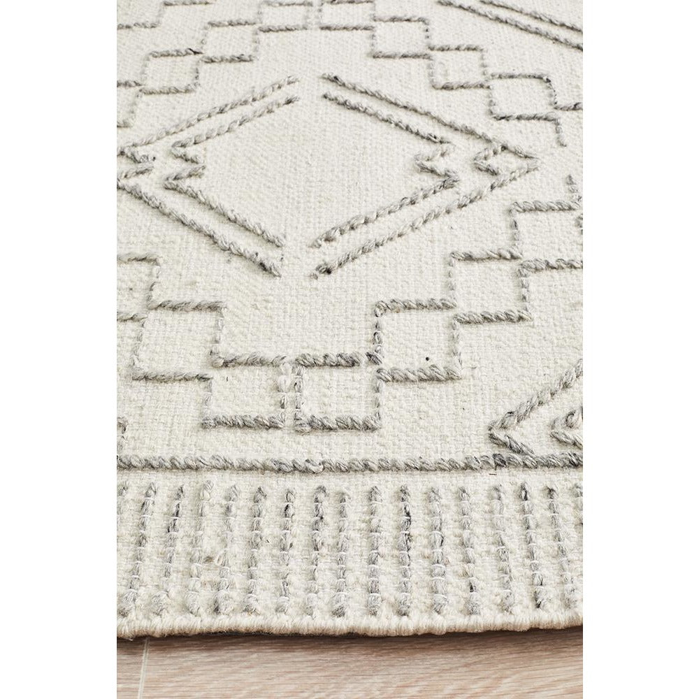 Vasteras 1252 Ivory White Modern Scandinavian Wool Rug - Rugs Of Beauty - 5