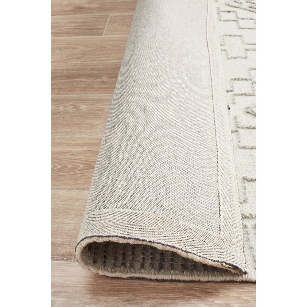 Vasteras 1252 Ivory White Modern Scandinavian Wool Rug - Rugs Of Beauty - 7