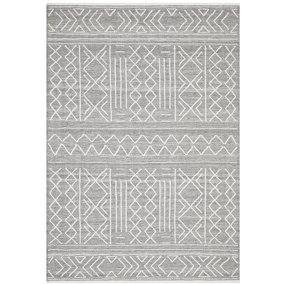 Vasteras 1257 Grey Scandinavian Wool Rug - Rugs Of Beauty - 1