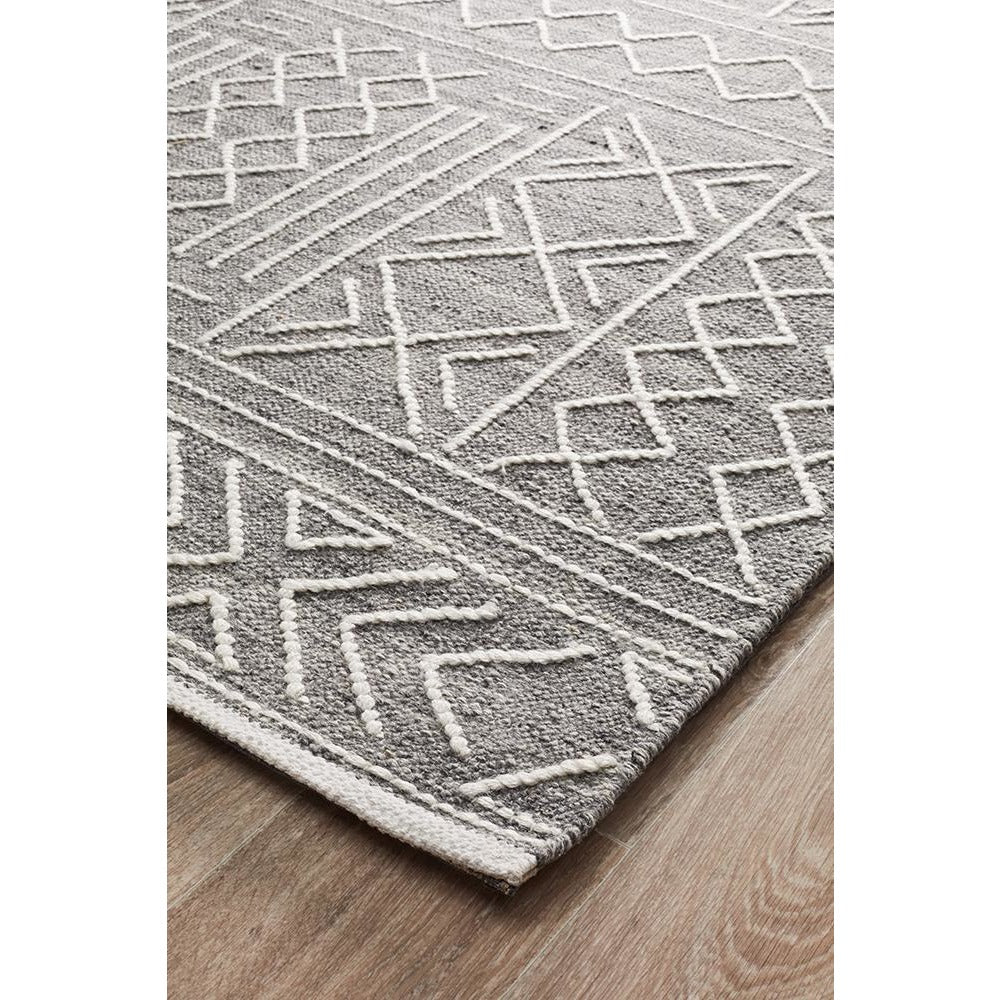 Vasteras 1257 Grey Modern Scandinavian Wool Rug - Rugs Of Beauty - 3