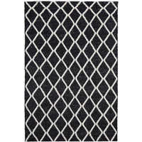 Kalix Black Diamond Pattern Hand Loomed Modern Wool Polyester Rug - Rugs Of Beauty - 1