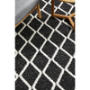 Kalix Black Diamond Pattern Hand Loomed Modern Wool Polyester Rug - Rugs Of Beauty - 8