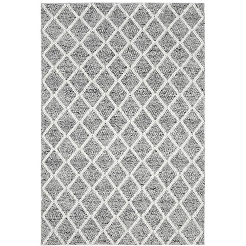 Kalix Grey Hand Loomed Modern Wool Polyester Rug - Rugs Of Beauty - 1