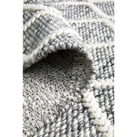 Kalix Grey Hand Loomed Modern Wool Polyester Rug - Rugs Of Beauty - 7