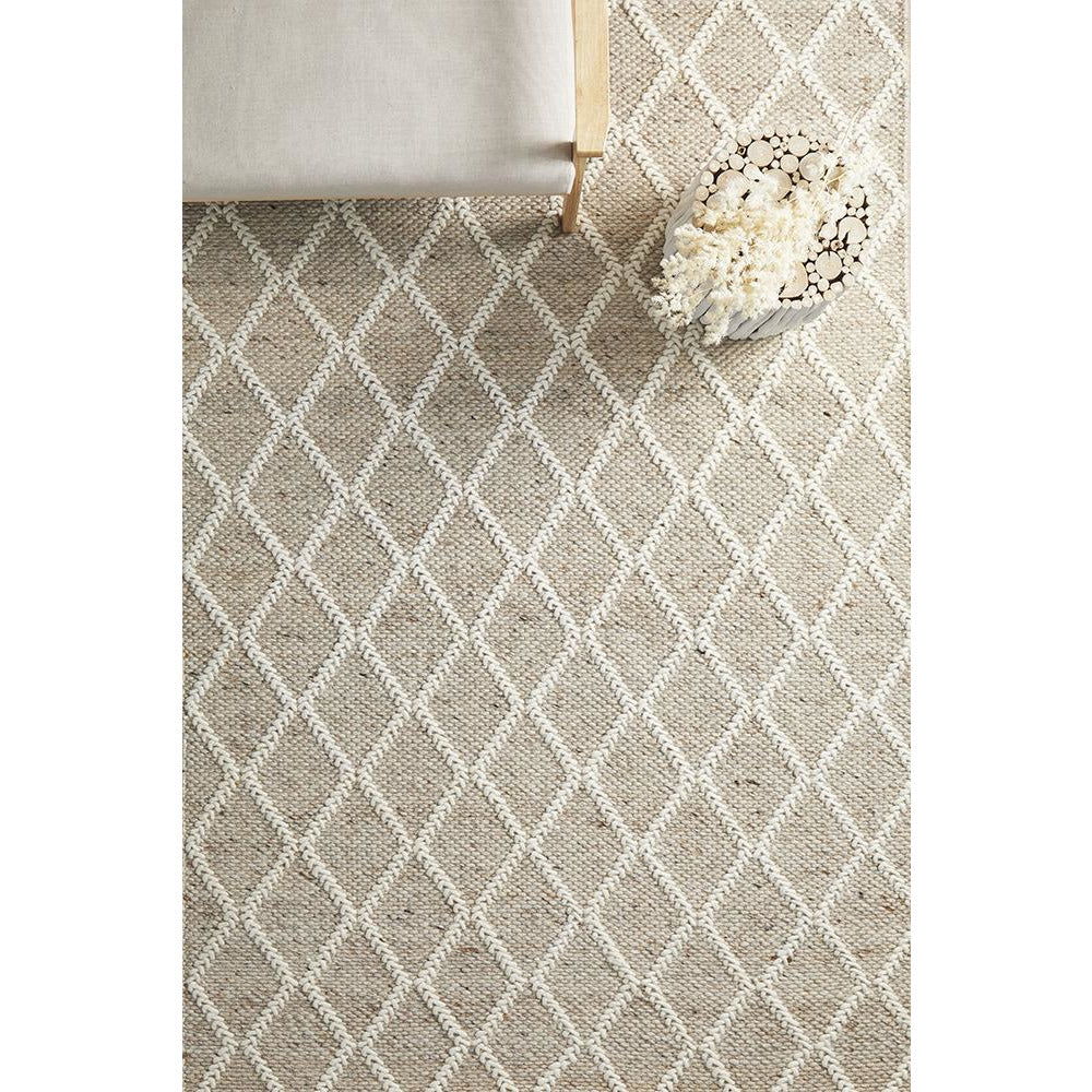 Kalix Natural Hand Loomed Modern Wool Polyester Rug - Rugs Of Beauty - 2