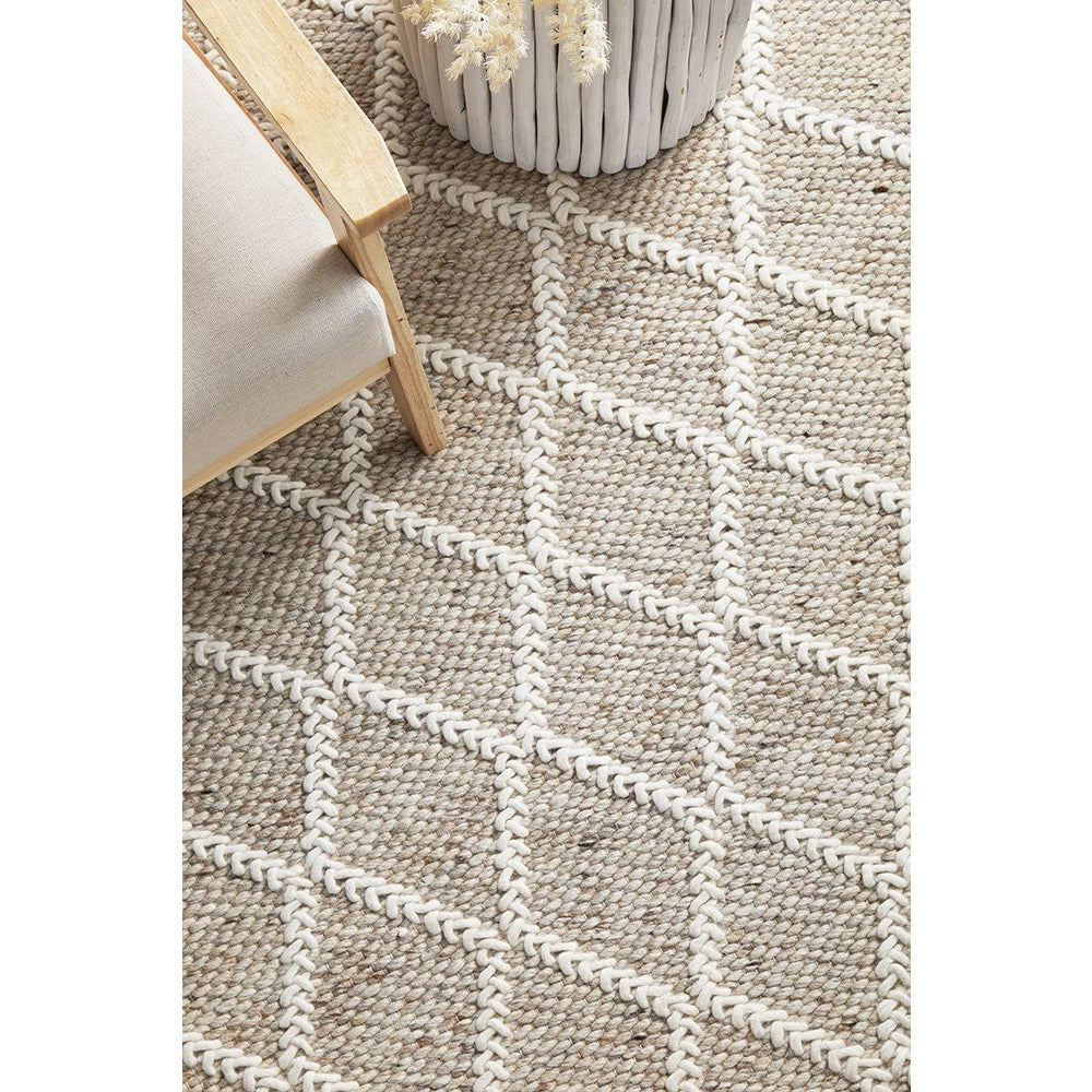 Kalix Natural Hand Loomed Modern Wool Polyester Rug - Rugs Of Beauty - 5