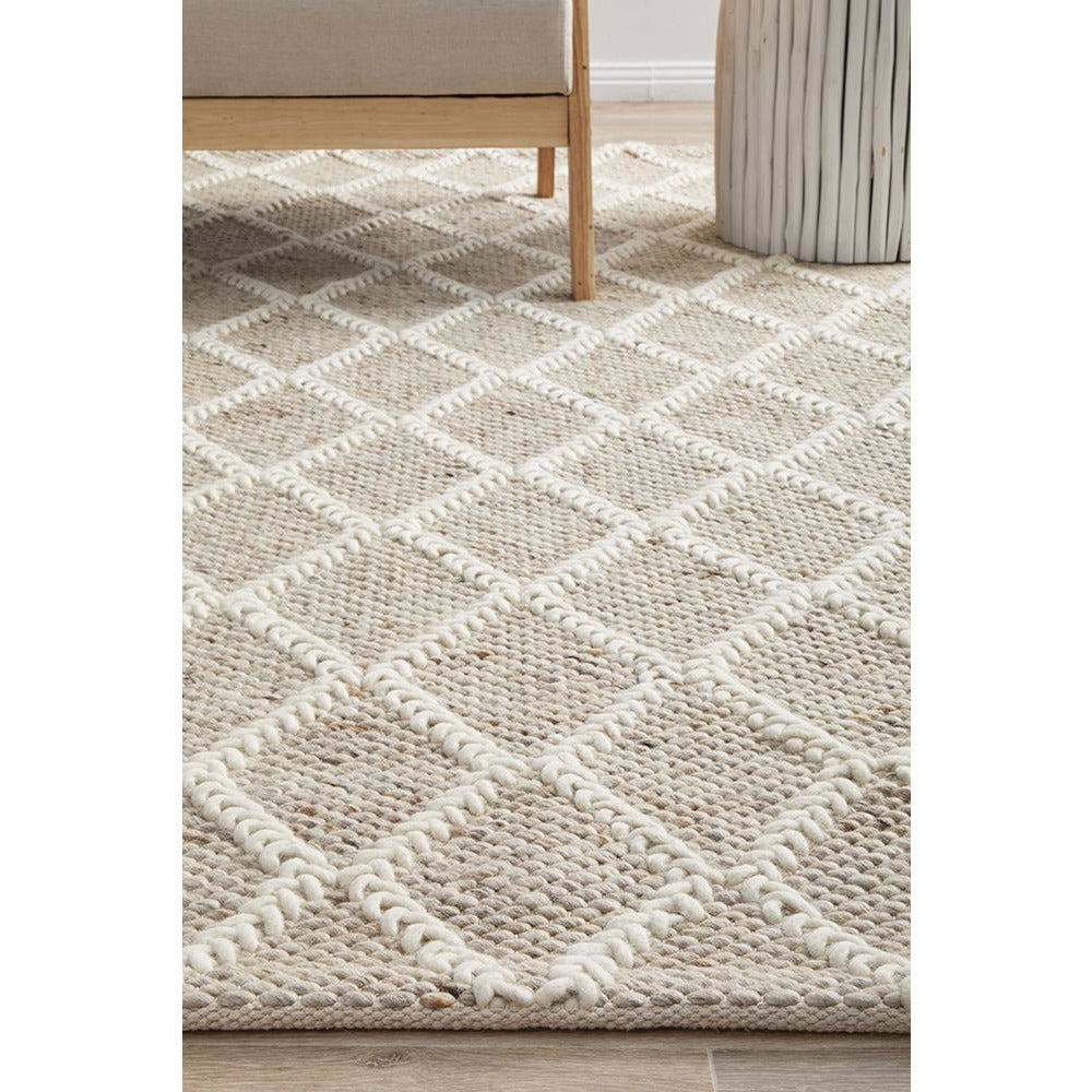 Kalix Natural Hand Loomed Modern Wool Polyester Rug - Rugs Of Beauty - 6