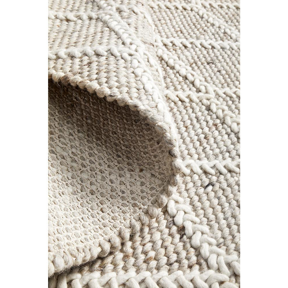 Kalix Natural Hand Loomed Modern Wool Polyester Rug - Rugs Of Beauty - 9