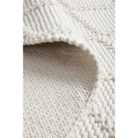 Kalix White Hand Loomed Modern Wool Polyester Rug - Rugs Of Beauty - 11