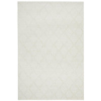 Kalix White Hand Loomed Modern Wool Polyester Rug - Rugs Of Beauty - 1