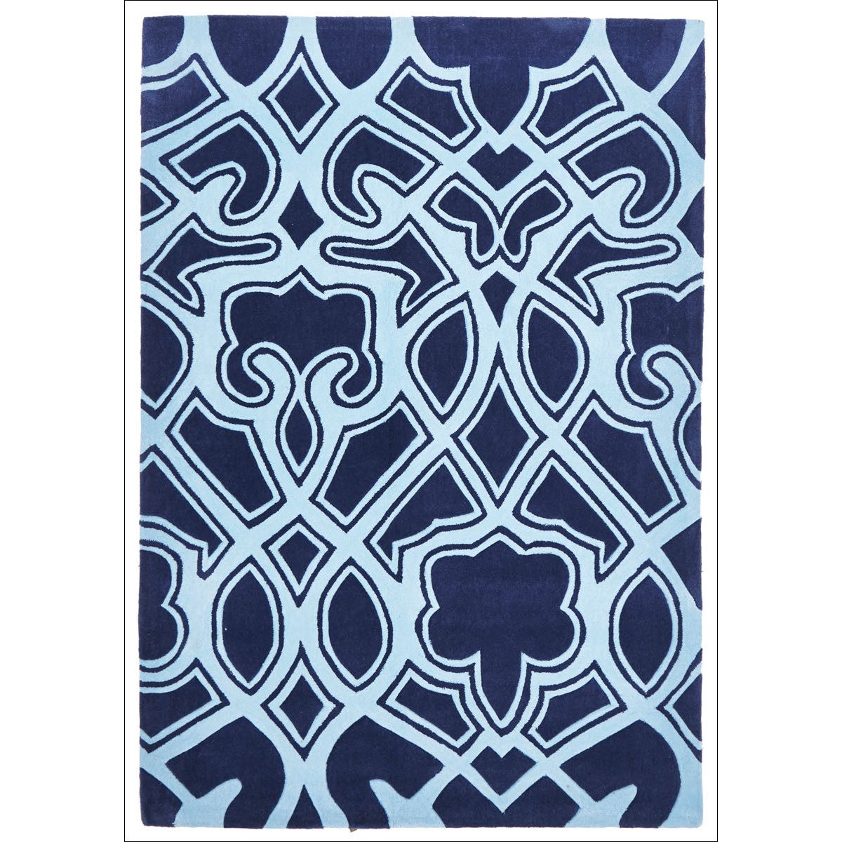 Gothic Tribal Design Rug Navy - Rugs Of Beauty