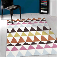 Modern Bunting Design Rug Multi Rust - Rugs Of Beauty