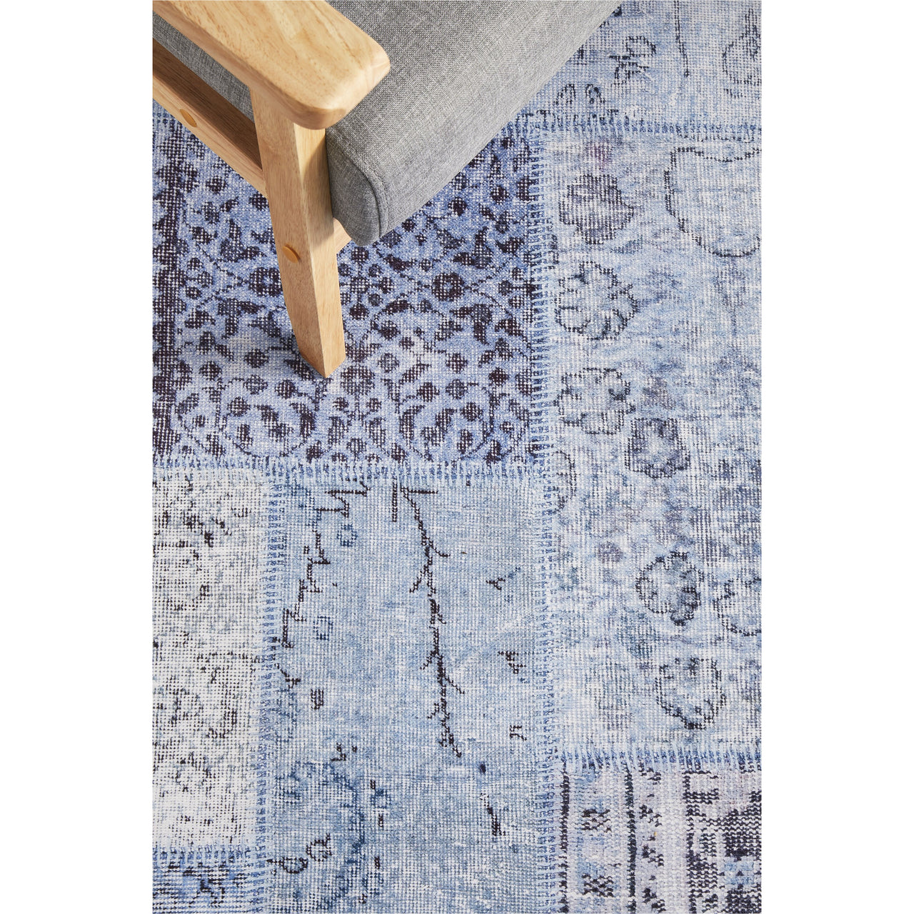 Sochi 251 Denim Blue Patchwork Transitional Rug - Rugs Of Beauty - 4
