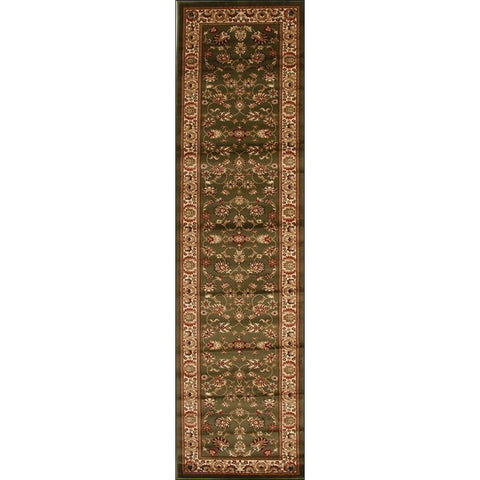 Lafia 752 Green Traditional Floral Pattern Runner Rug - Rugs Of Beauty - 1