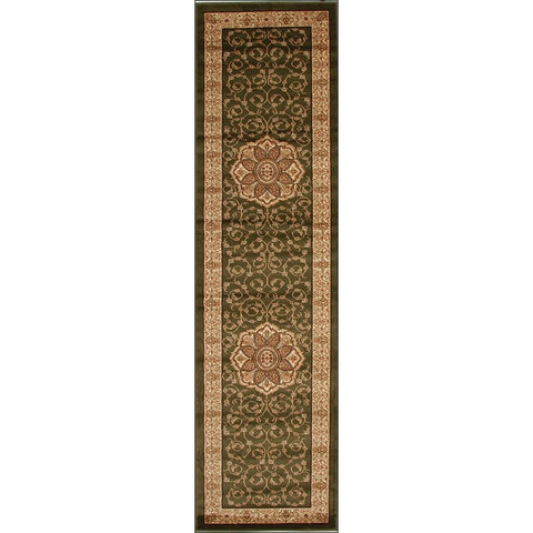 Lafia 751 Green Traditional Pattern Runner Rug - Rugs Of Beauty - 1
