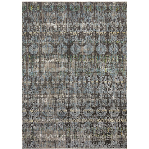 Amunet Blue Aqua Taupe Multi Coloured Faded Transitional Patterned Rug - Rugs Of Beauty - 1