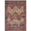 Amunet Red Multi Coloured Faded Transitional Chevron Border Patterned Rug - Rugs Of Beauty - 1