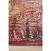 Amunet Red Multi Coloured Faded Transitional Chevron Border Patterned Rug - Rugs Of Beauty - 5