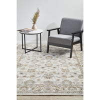 Sumy 126 Ivory Umber Gold Floral Traditional Rug - Rugs Of Beauty - 3