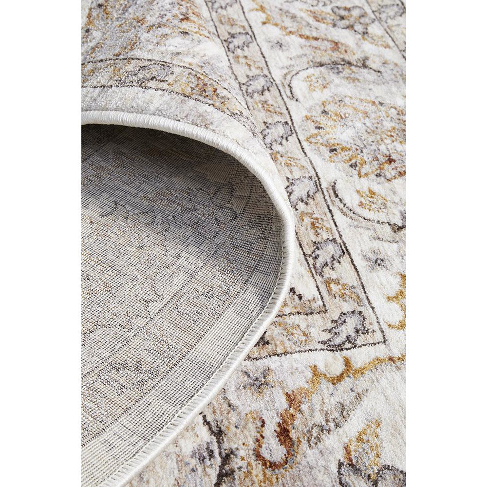 Sumy 126 Ivory Umber Gold Floral Traditional Rug - Rugs Of Beauty - 9