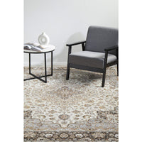 Sumy 128 Silver Ivory Multi Colour Floral Traditional Rug - Rugs Of Beauty - 3