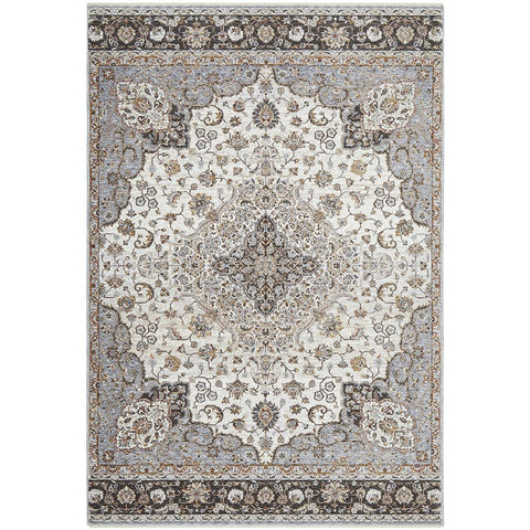Sumy 128 Silver Ivory Multi Colour Floral Traditional Rug - Rugs Of Beauty - 1
