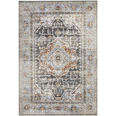 Sumy 130 Grey Blue Terracotta Floral Traditional Rug - Rugs Of Beauty - 1