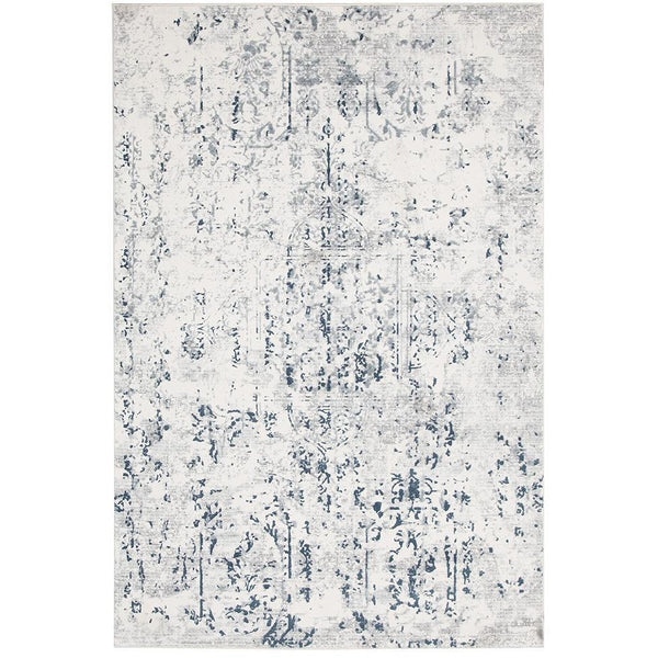 Elizabeth 332 White Blue Grey Abstract Patterned Modern Rug - Rugs Of Beauty - 1
