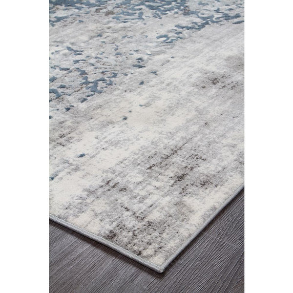Elizabeth 332 White Blue Grey Abstract Patterned Modern Rug - Rugs Of Beauty - 6