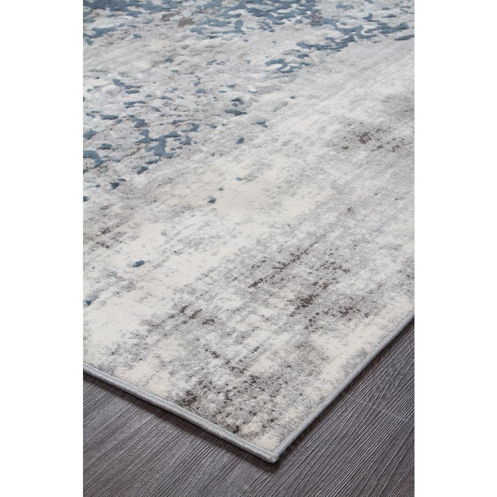 Elizabeth 332 White Blue Grey Abstract Patterned Modern Rug - Rugs Of Beauty - 6