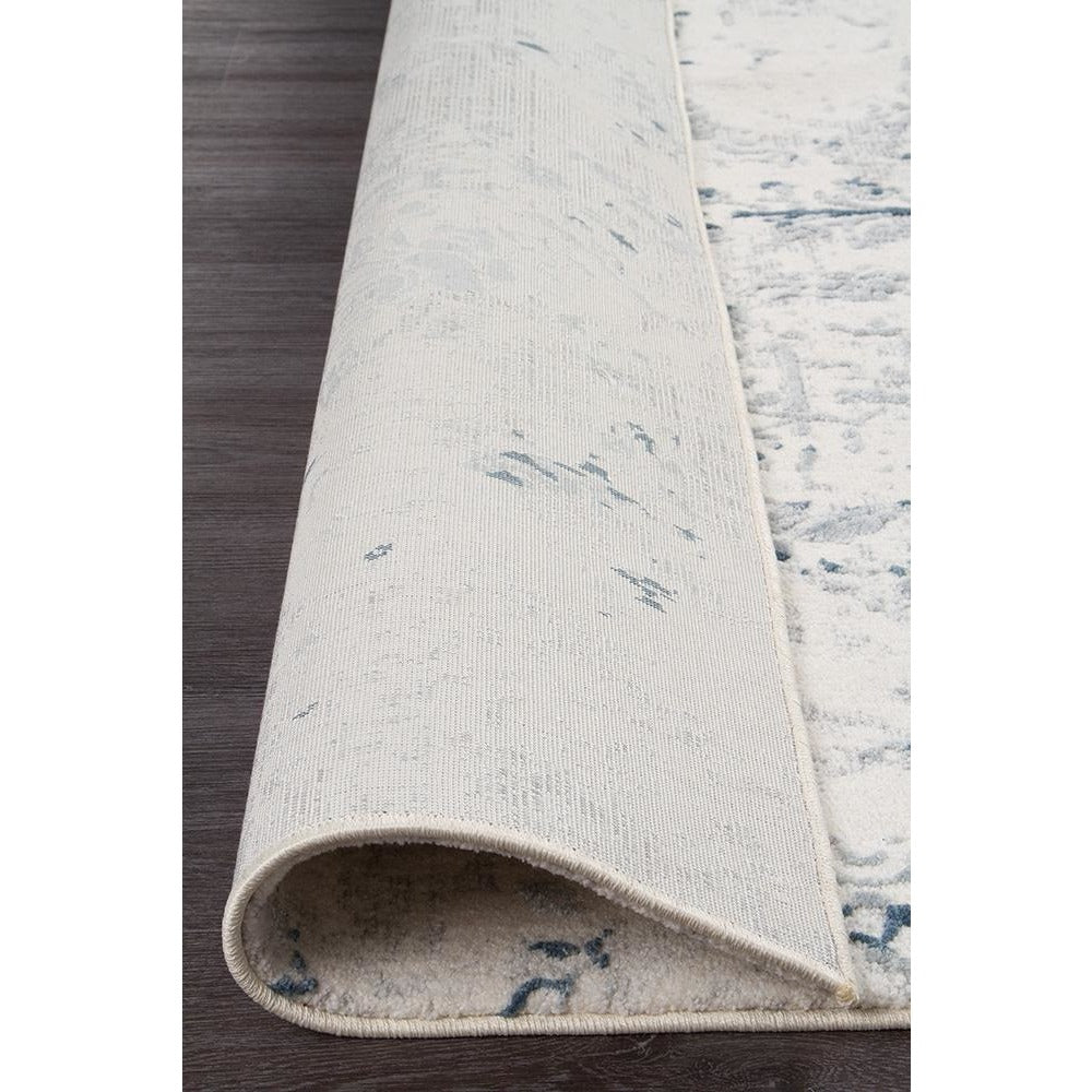 Elizabeth 332 White Blue Grey Abstract Patterned Modern Rug - Rugs Of Beauty - 10